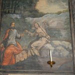 Kuszenie Pana Jezusa "na puszczy" przez szatana - anioła brzydala